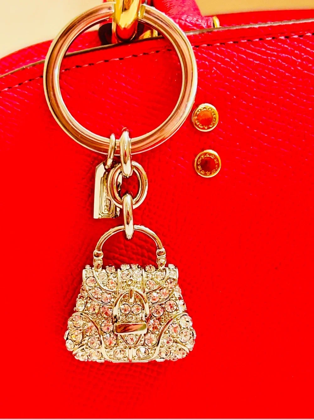 EXTREMELY RARE Coach 3-D Y2K Crystal  SoHo Purse Keychain/ Bag Charm